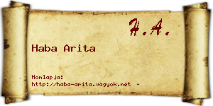 Haba Arita névjegykártya